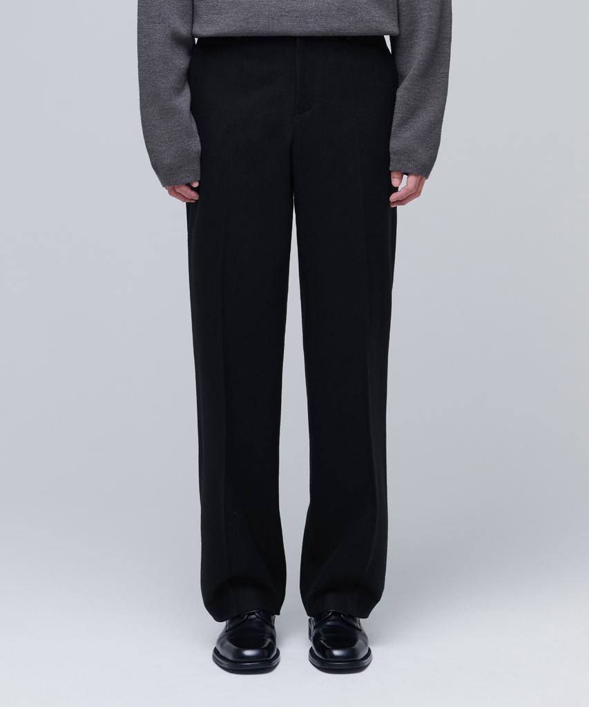 MUSINSA STANDARD Wool Flannel Wide Slacks [Black]