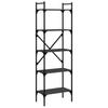 Bookshelf 5 Shelves Black 56 x 31.5 x 174 cm Particleboard