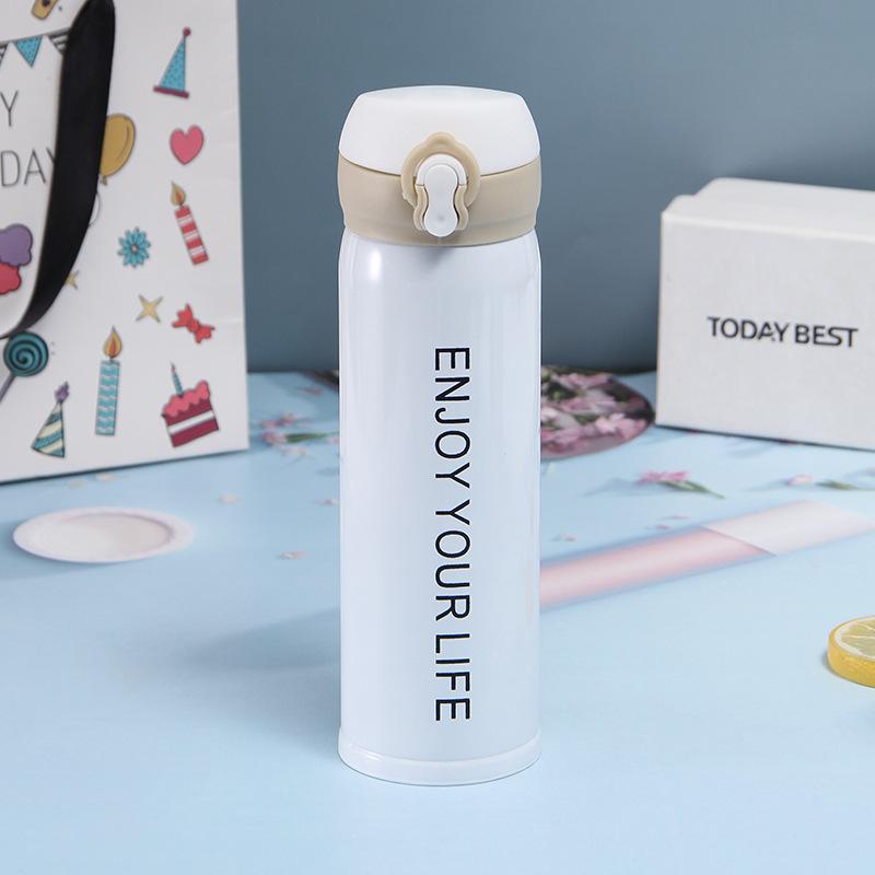 Large Capacity Water Cup Thermos Cup 500ml Vacuum Flasks Portable Stainless Steel Thermos Cup Water Bottle Travel Tea Mug Office Thermos Cup