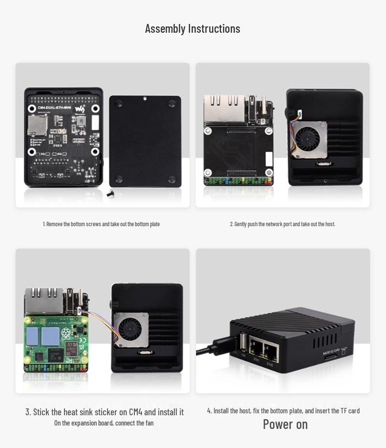 Weisnow CM4 Dual Gigabit Ethernet Mini Expansion Board for Raspberry Pi