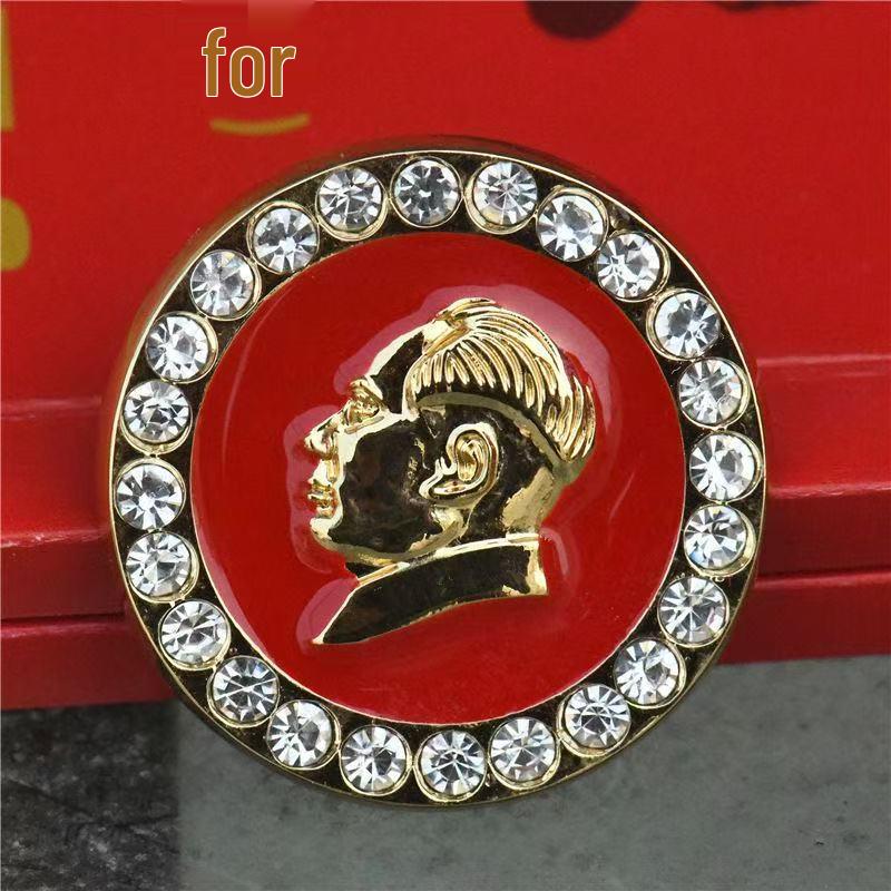 

Classic Portrait Brooch: Fashionable Red Emblem Gift for Friends