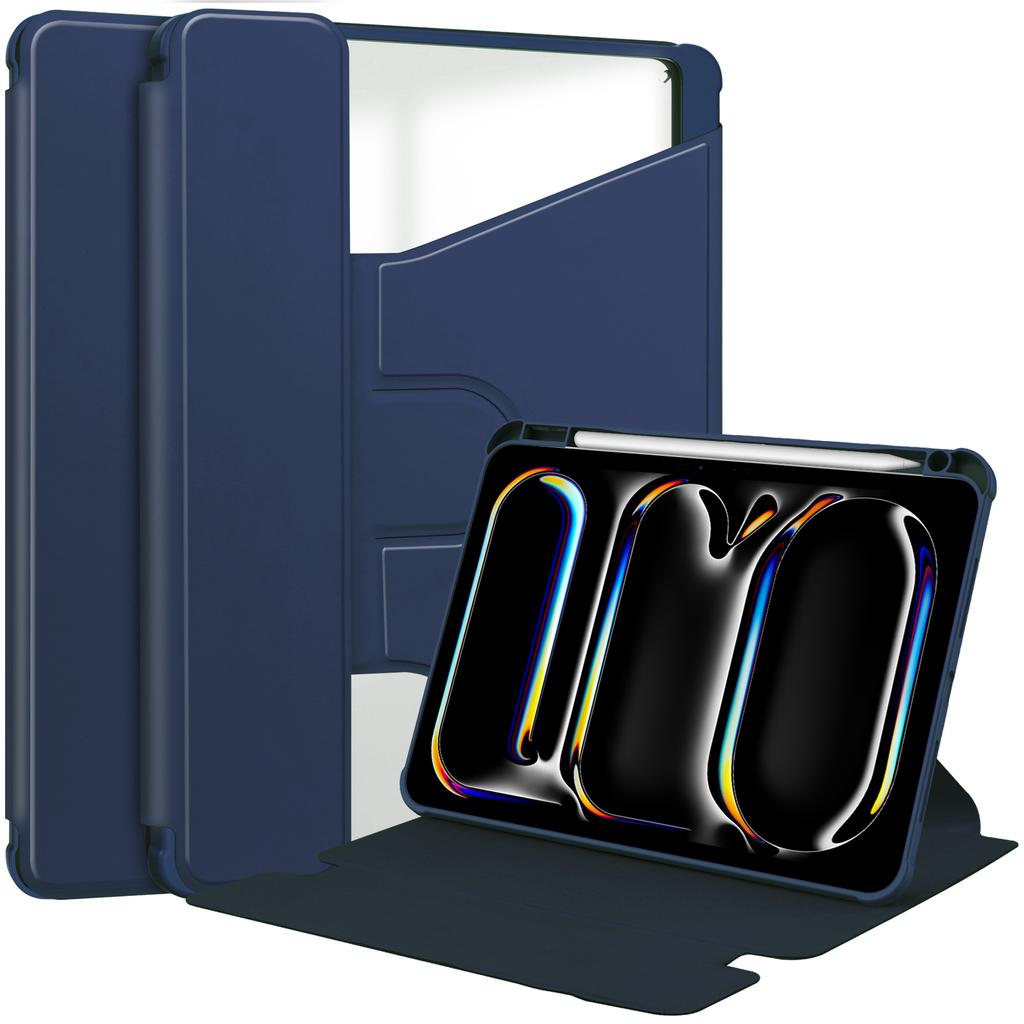 For iPad Pro 11 (2025)/11 (2024) Case Rotary Stand Leather+Acrylic Tablet Cover (without Keyboard)