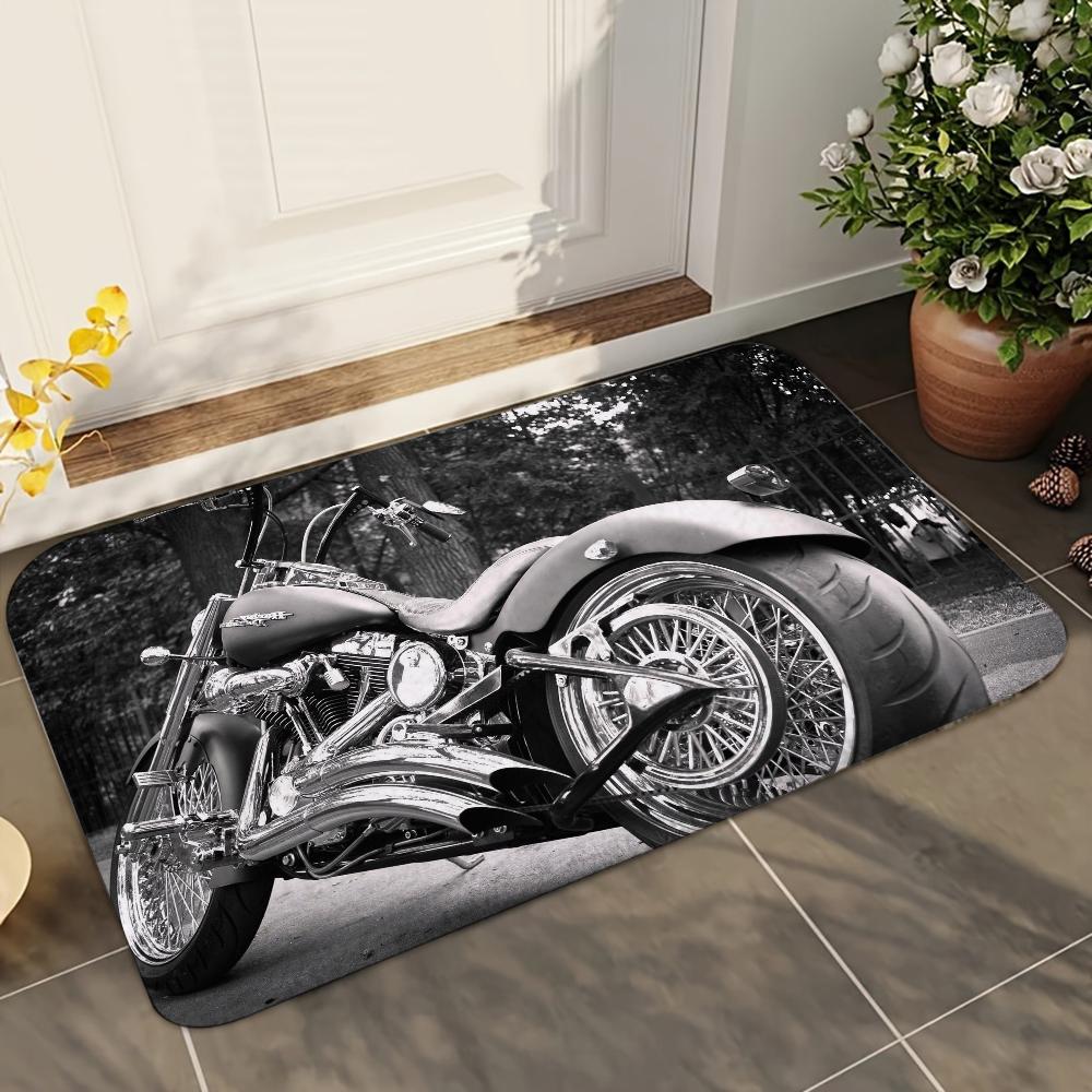 1ks Vintage Moto Koupelnové Absorpční Rohožky Protiskluzové Rohožky Domácí Dekorace Koberce Domácí Kuchyňské Podlahové Rohožky