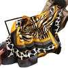 Leopard Print Scarf Women'S Geometric Color Matching Silk Scarf Square Scarf 70Cm Imitation Silk Scarf Smooth Sunscreen Shawl New