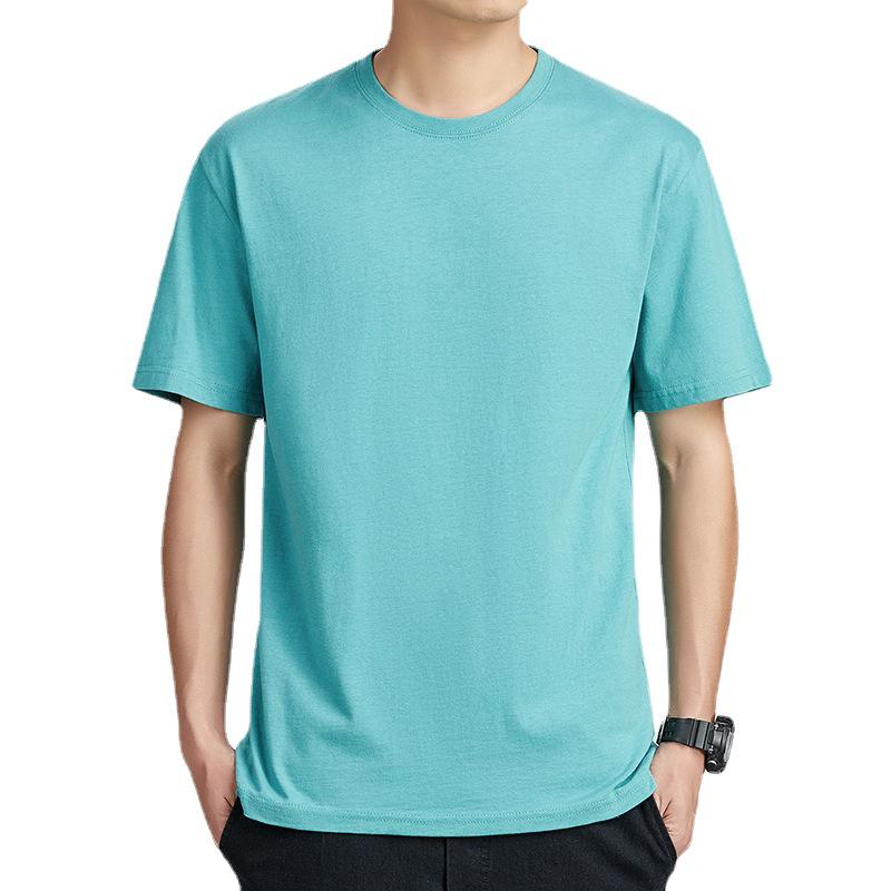 Men's Slim Fit Summer T-Shirt - Plain Color, Round Neck, Short Sleeve Fashion Trend