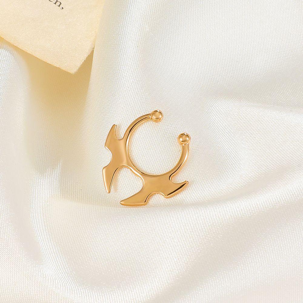 

Copper Fake Piercing Korean Non-Pierced Earring Women Nose Rings Body Jewelry Clip Earrings золотий