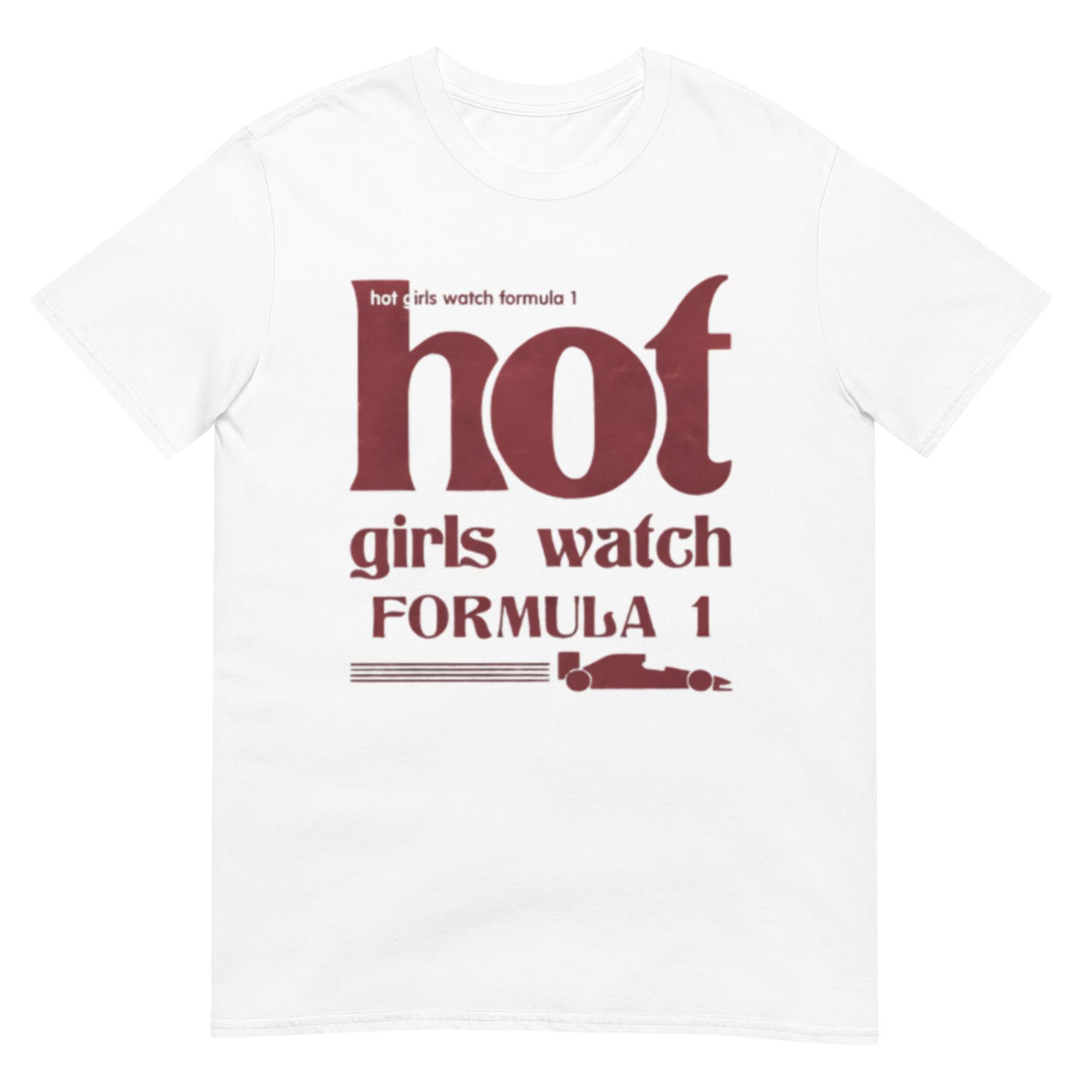 Men Hot Girls Watch Racing Graphic Tee Vintage Retro Typography Motorsport Streetwear Cotton Casual T Shirt M