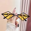Metal Heart Rimless Sunglasses Women Men Steampunk Luxury Brand UV400 Gradient Hip Hop Eyewear Shades