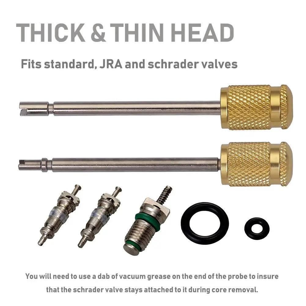 R134A R1234YF Automotive Air Condithoning Valve Core Installer Remover Kit for High Low Pressure Repair Tool
