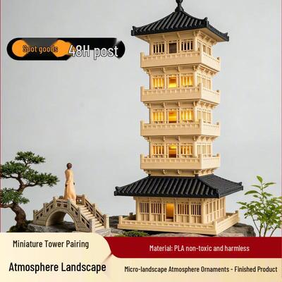 Antiker chinesischer Pavillon Mikro-Landschafts-Ornament – Suzhou-Gartendesign