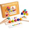 Wooden Montessori Educational Toys For Kids Color Matching Ball Stacking Cups Game Cognition Preschool Learning Teaching Aids