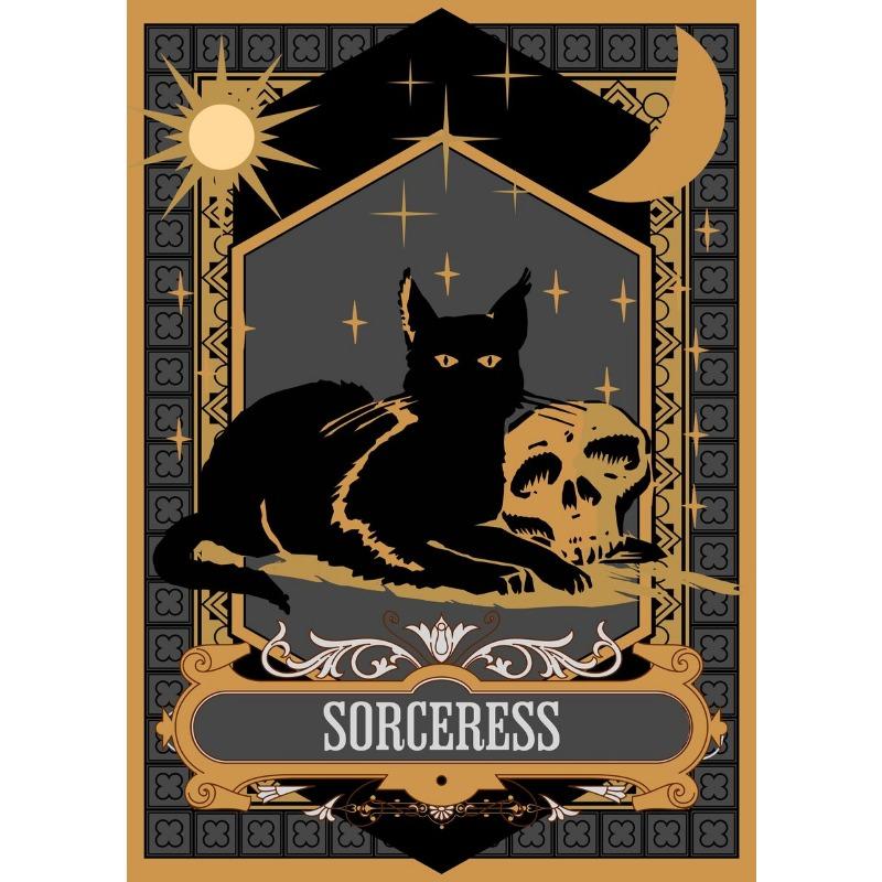 Abstract Cat Vintage Tarot The Lovers Sun Moon Illustration Poster and Prints Canvas Painting Wall Art Pictures Home Room Decor