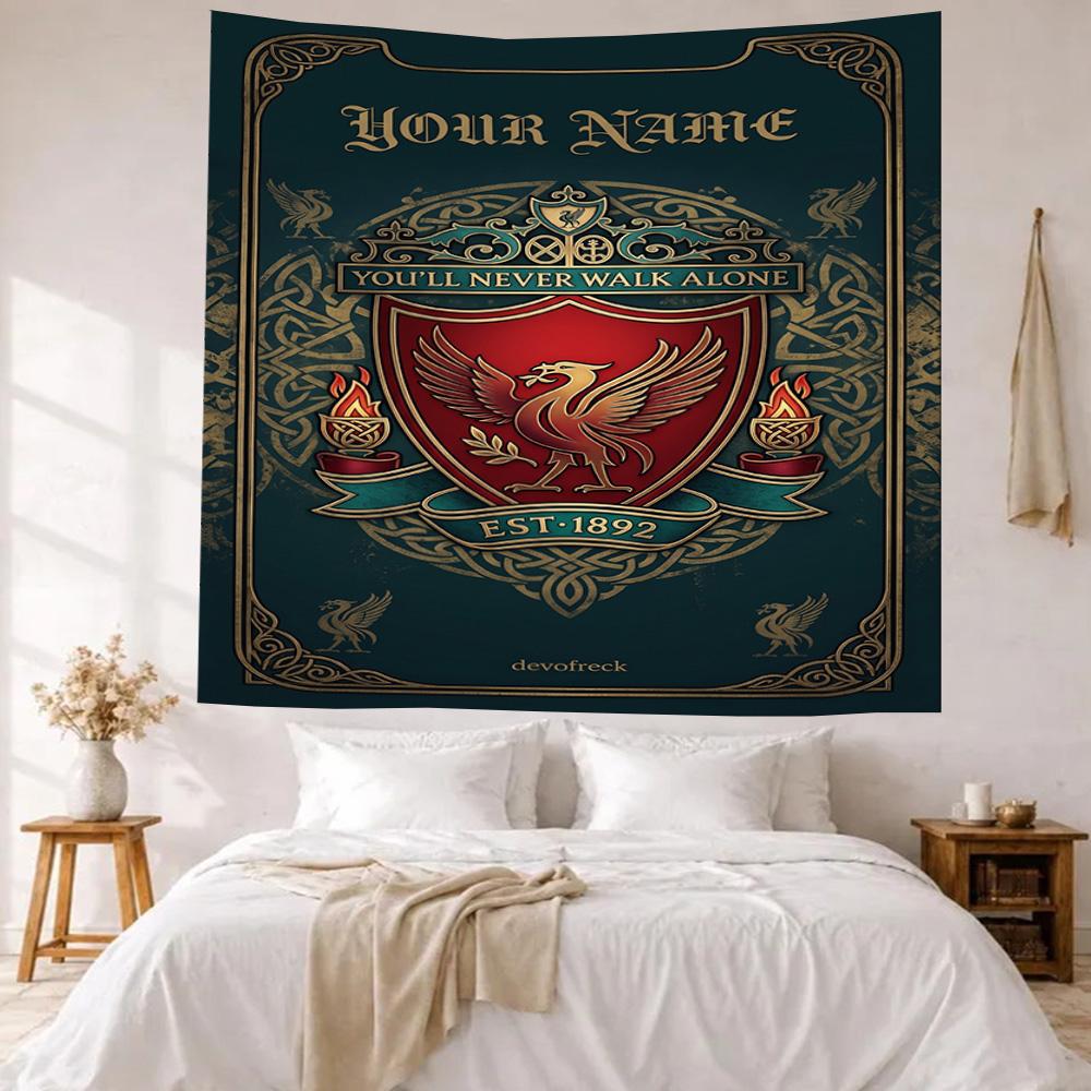 Liverpool Fc Custom Your Name Wall Decor Tapestry Art For Pet Memorial Birthdaywedding Party Backdrop Family Gift
