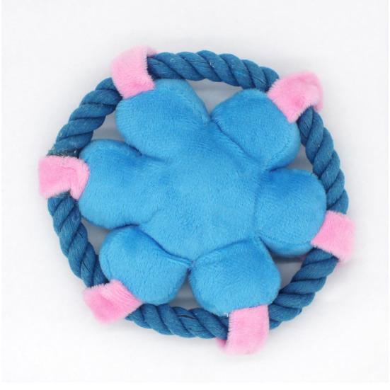 Plysch Hund Flygande Disk Fylld Disk Hund Tuggdjur Repcirkel Interaktivt Dragkampsleksak för Små Medelstora Hundar Träning Kasta Hämta