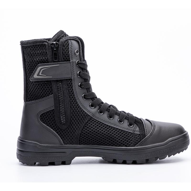 High-top Secret Service Shoes Security Training Boots Outdoor Breathable Combat Canvas Mesh Tactical Anti-skid Lightweight