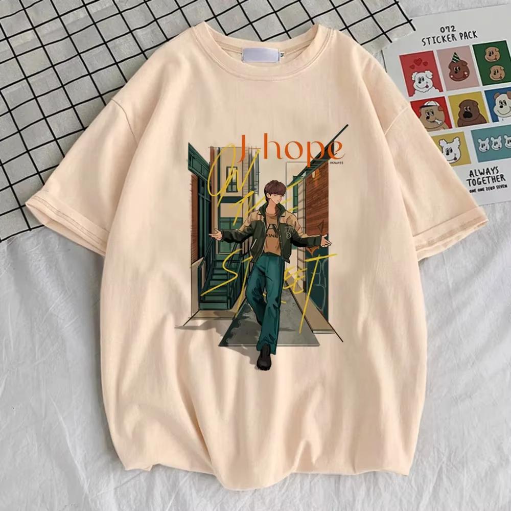 Jhope T-shirt Women Comfortable Pop Culture Korean Clothes Graphic T Shirt Colorful Comfortable Classic Breathable Grunge Anime