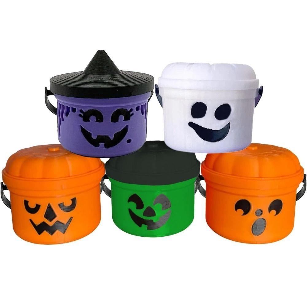 Spooky Demon Halloween Mini Boo Bucket With Handles Party Halloween Nostalgia Buckets Plastic Trick or Treat Buckets