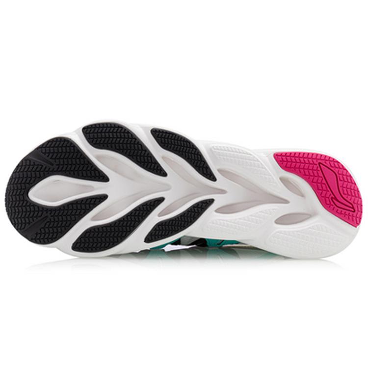 Li Ning Cushioning Slip Resistant Low Top Running Shoes Men's White Purple Green ARHQ057-4