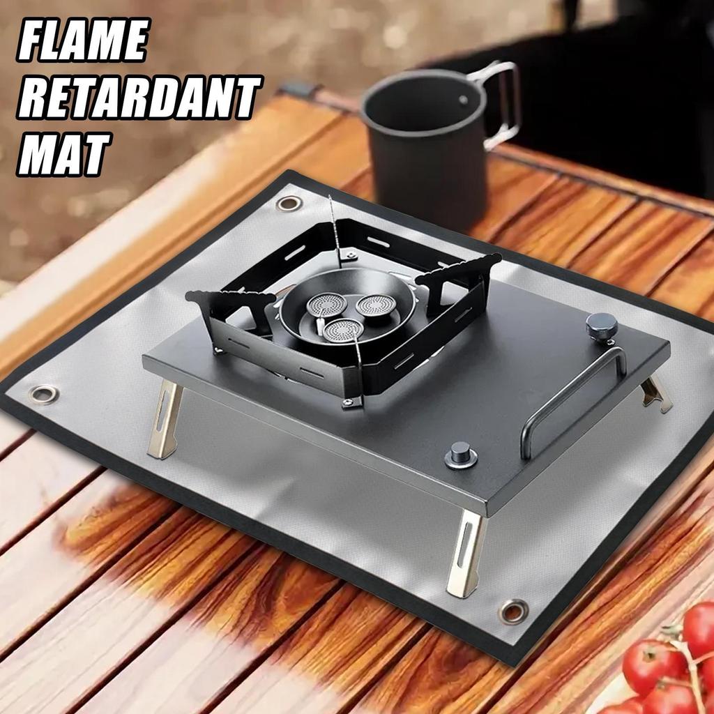 Fire Pit Mat Camping Stove Fire Resistant Mat Foldable Pads Protection Solution Grease-Proof For Grill Hunting Cabin Charcoal