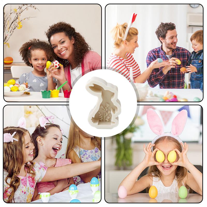 Easter Bunny Molds Silicone Resin Casting Rabbit Mold For Candle Making Flexible Crafts Resin Molds Desk Decor Candle Making