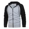 Men S Color Block Raglan Sleeve Hooded Zip Up Sweatshirt Casual Autumn Winter