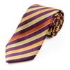 Michiko London Brand Made In Jacquard Striped Pattern Necktie, Japan, 100% Silk, Weave, (Pattern B Brown)