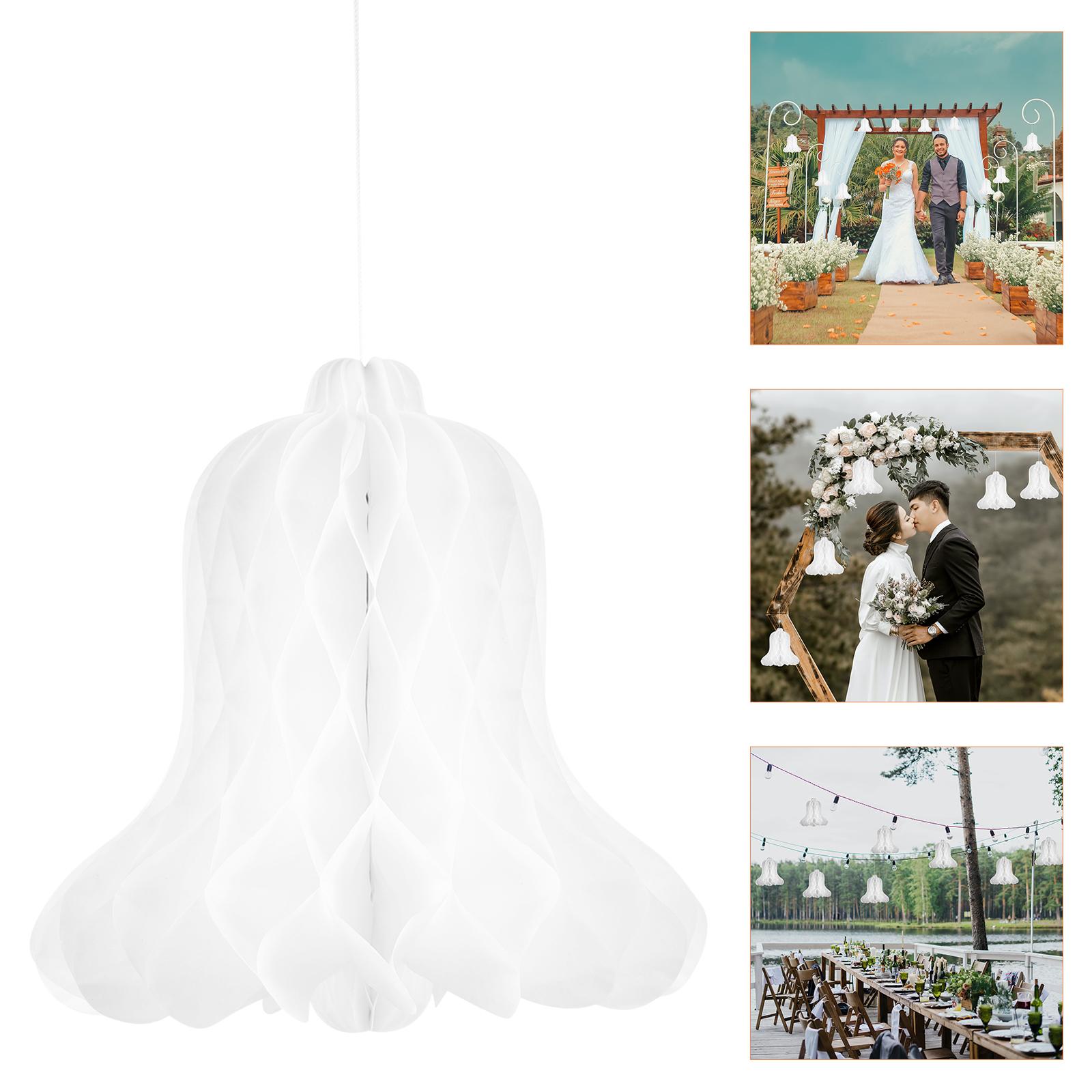 

12 шт. Подвески-колокольчики в виде сот, Свадебные украшения, Витринные колокольчики, Шары, Бумажные свадебные украшения, Подвески 20.50X10.00X0.50CM белый