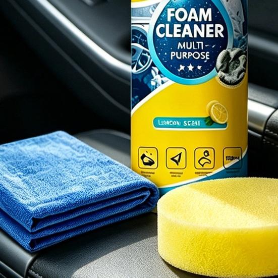 Yousheng Multifunctional Foam Cleaner Rinse-Free Deep Cleaning Spray with Cleaning Sponge Towel for Car Interior Kitchen Grease Bathroom Mildew Fabric