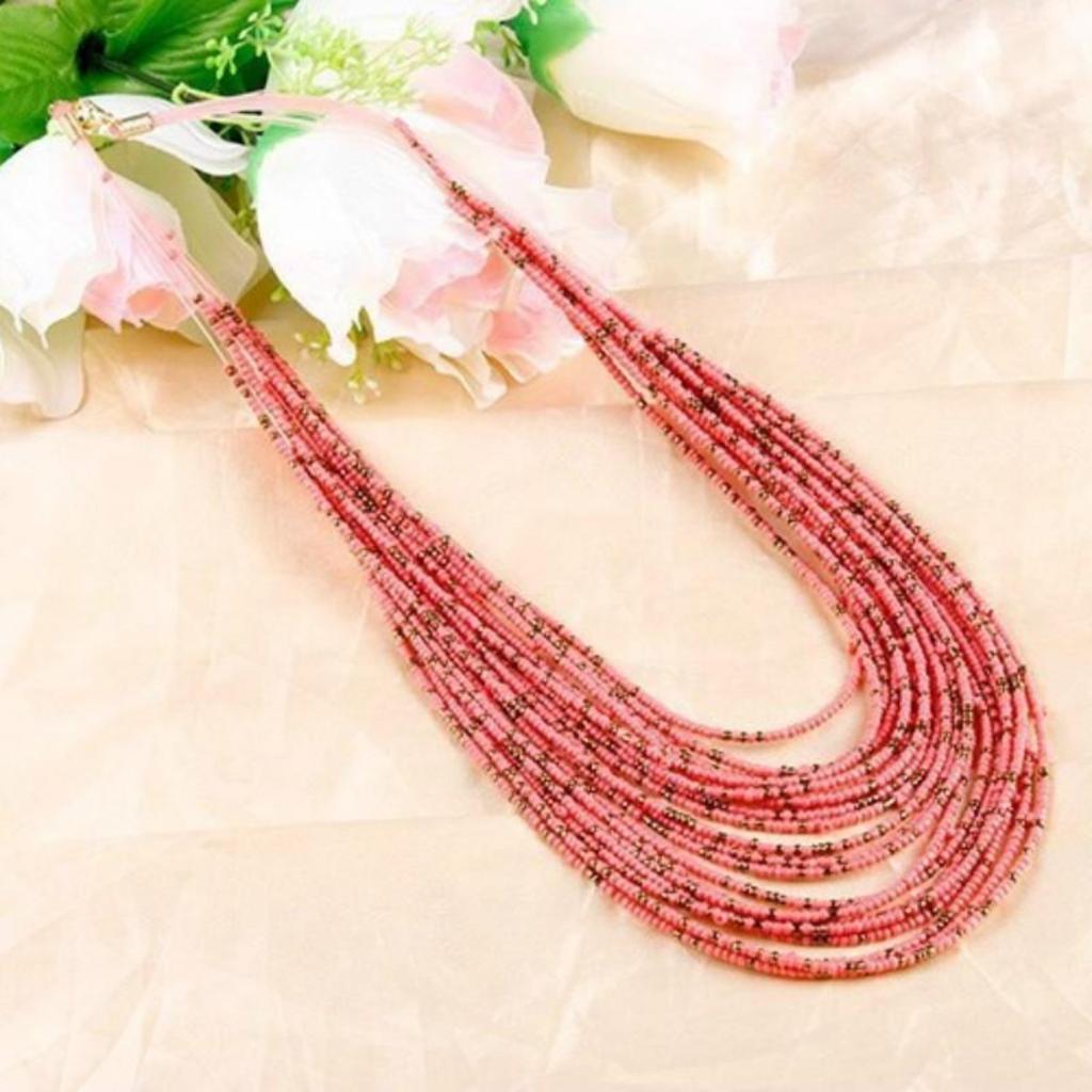 African Acrylic Beads Jewelry  Bohemia Necklaces Women Fashion Statement Multilayer Necklace