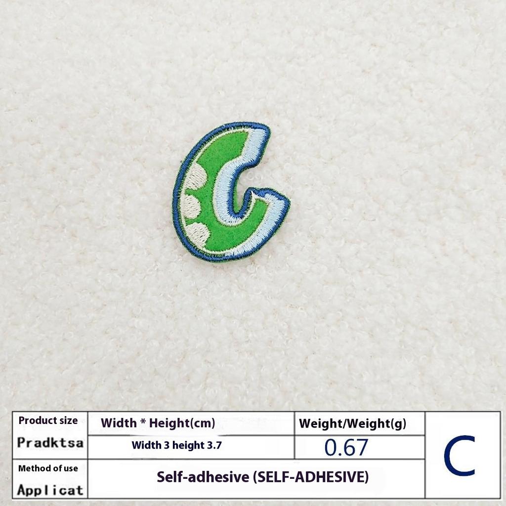 26 Pcs Colorful English Letters Embroidered Patches Creative Self-Adhesive Appliques DIY Craft Decorations