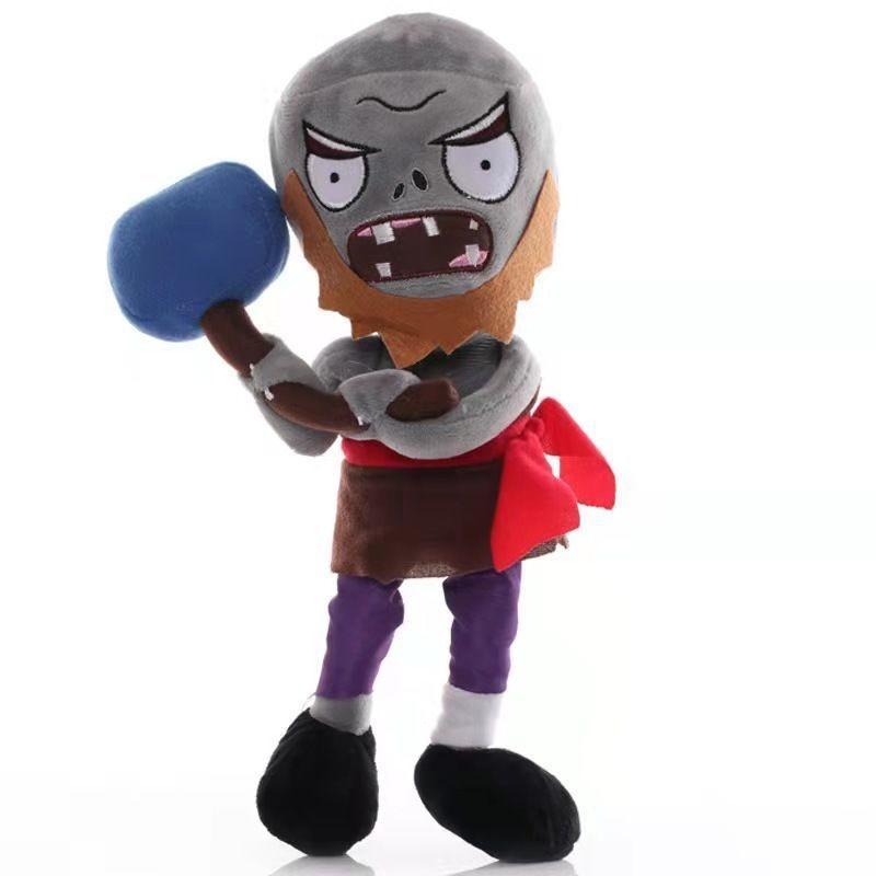 Plants Vs Zombies Sports Newspaper Roadblock Iron Bucket Zombie Plush Toy Doll For Kids And Collectors