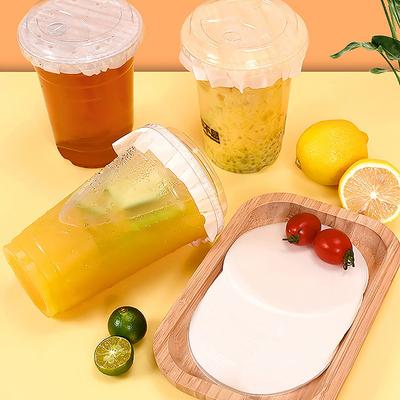 500Pcs Leak Proof Paper Coffee Spill Proof Leak Proof Paper Films Anti Overflow Beverage Cup Milk Tea Anti Leakage Paper Film
