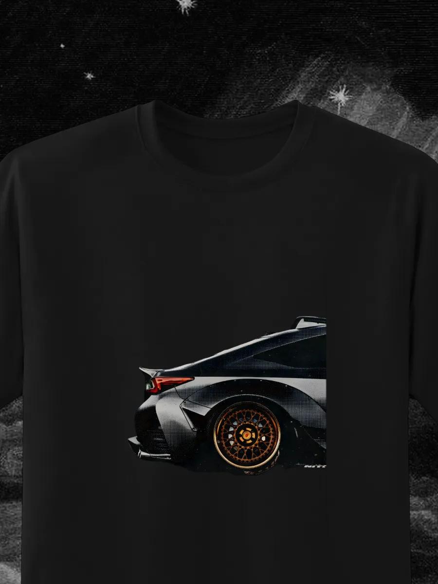 Black T-shirt with capybara print S