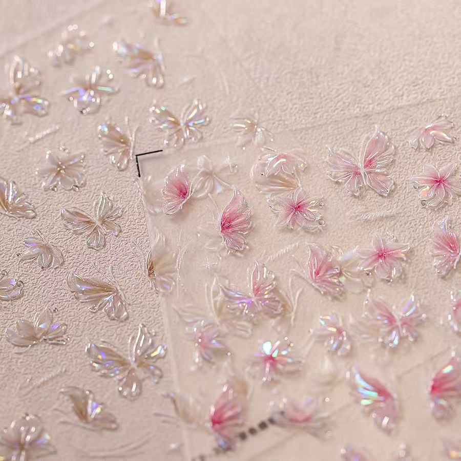 New Nail Art Jewelry Sweet and Cool Niche Metal Molten Silver Red Love Rhinestone Design Sense Nail Art Jewelry