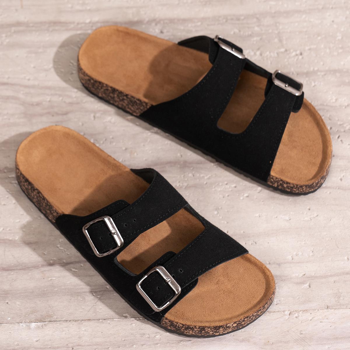 

Мужские модные тапочки, повседневные и универсальные, на толстой подошве, нескользящие, домашние, для улицы, шлепанцы, пляжные сандалии 36 чёрный