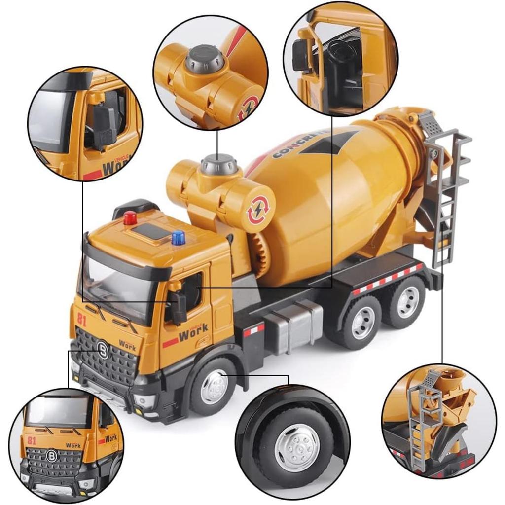 1/50 Crane Toy Metal DieCast Crane Model,Construction Truck Toys with Simulated Sounds and Lights,Suitable for Ages 3 and Up Toy Crane for Boys