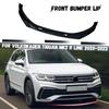 Car Front Bumper Splitter Lip For Volkswagen Tiguan MK2 R Line Facelift 2020 2021 2022 2023 Canard Spoiler Diffuser Body Kits