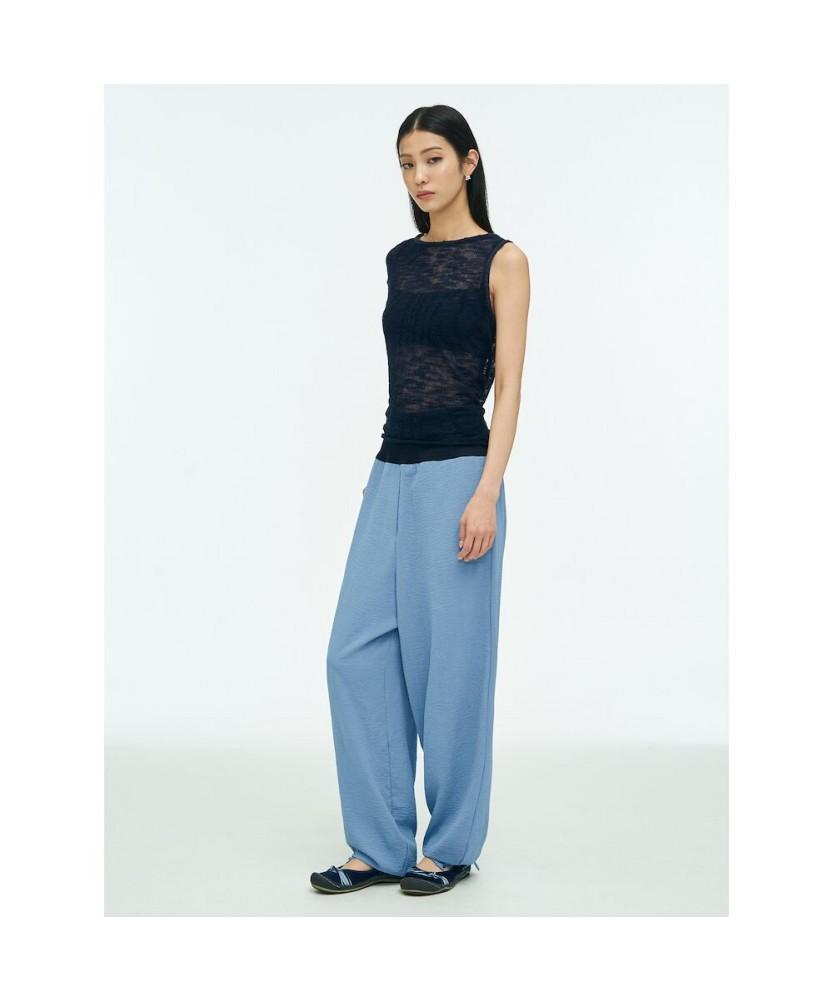 Anggae Wave Knit Top Navy