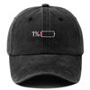 Vintage Washed Baseball Cap - Retro Electricity Shortage Print, Unisex Soft Top Hat for Men & Women, European & American Style