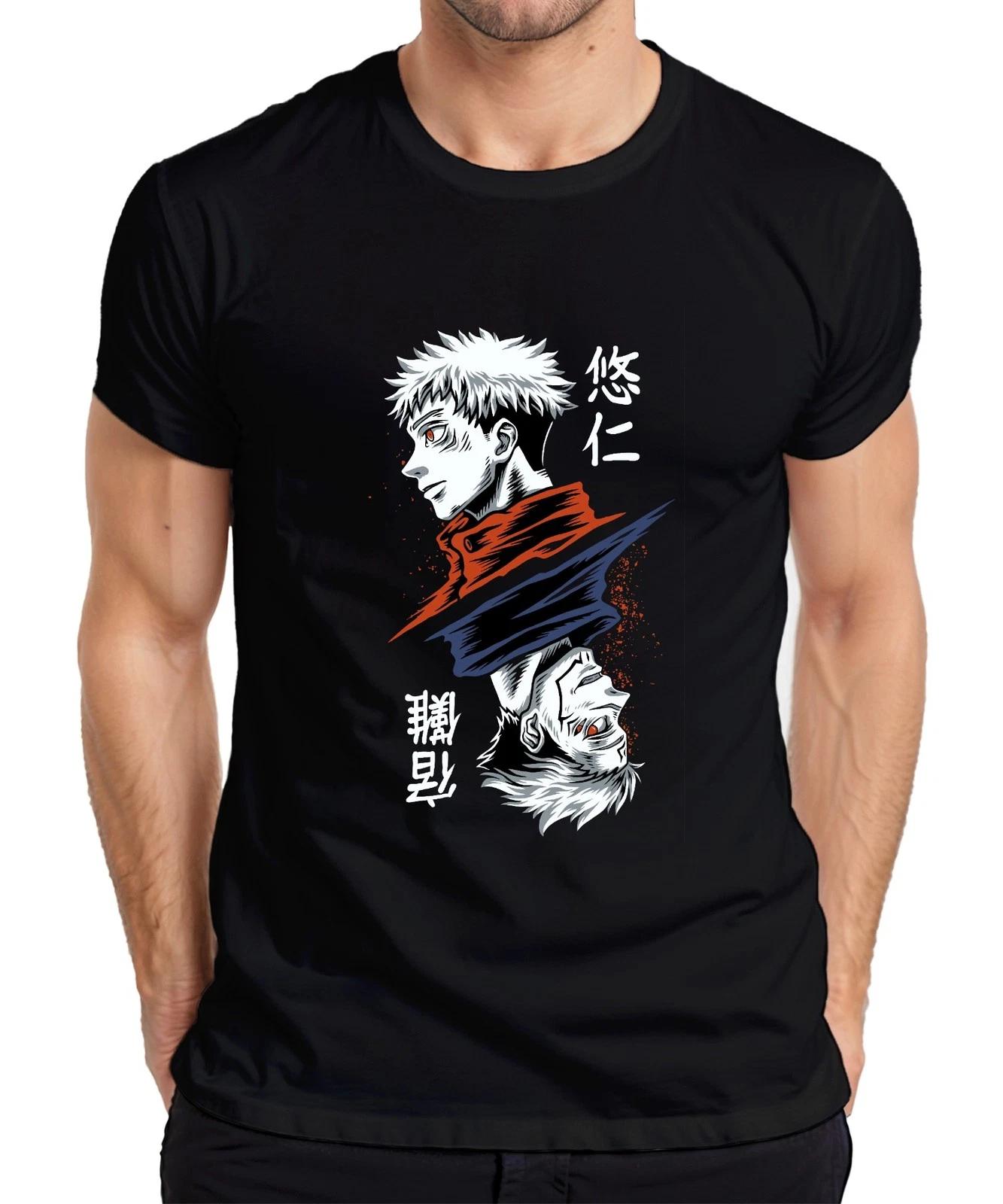 Jujutsu Kaisen Yuji Itadori Dual Face Fluch Anime Geschenk Herren T-Shirt L