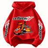 Cars Lightning McQueen Fun Print Children Hooded Sweatshirt Boy Girl Autumn Winter Daily Outdoor Vacation Casual Warm Sportswear