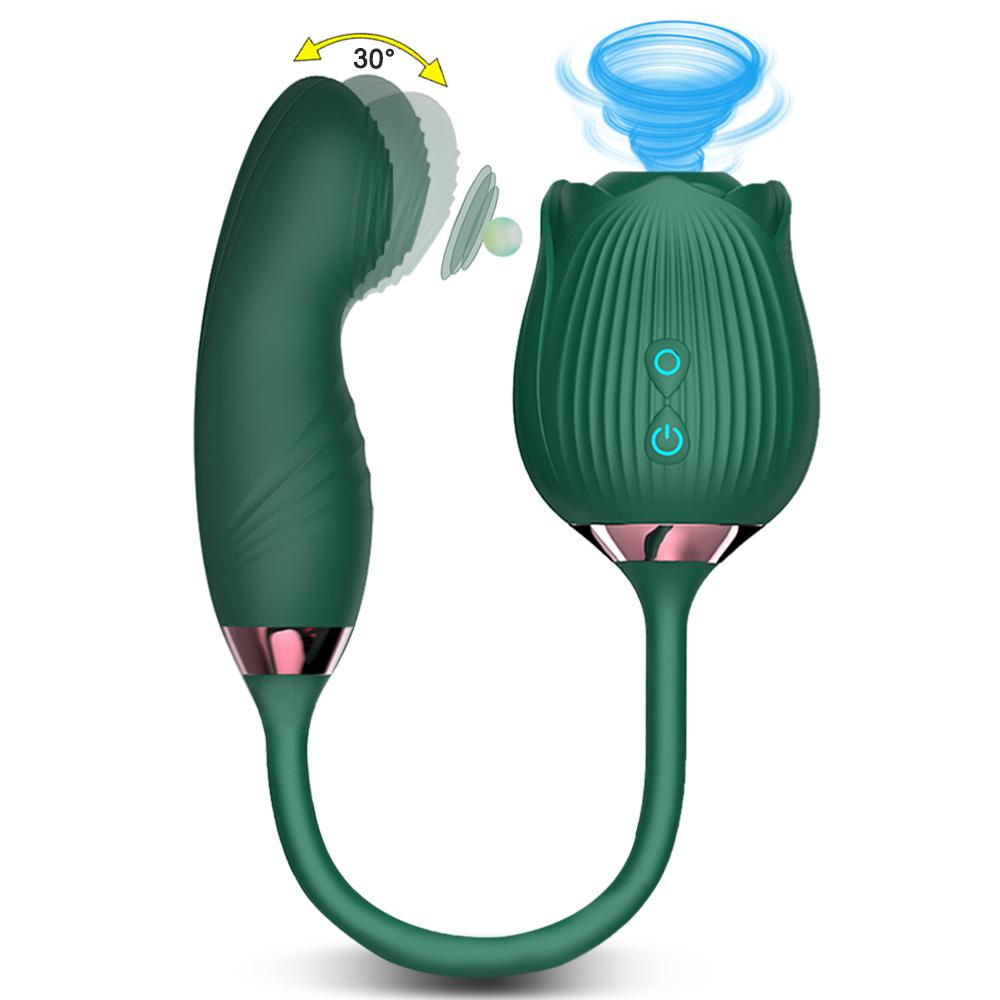 Sex Toy 2 In 1 Sucking Vibrator Nipple Penetration Vagina Rose-Vibrator G-spot Stimulator Masturbation Tools Women Audle Product Dildo Vibrating Egg