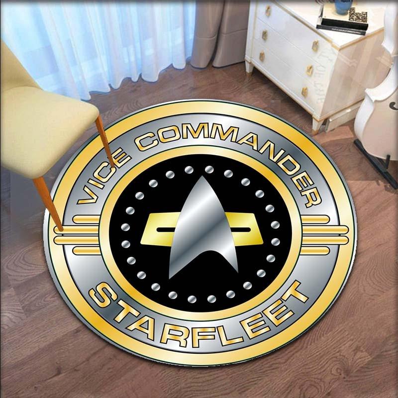 Star trek logotipo área tapete redondo decorativo sala de estar tapete porta banho lembrança decoração para casa tapetes para sala estar