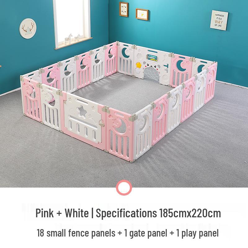 Folding Children's Playpen: Indoor Playground & Baby Crawling Mat with Safety Walker Guardrail