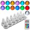 12PCS  Remote Controlled Wireless Charging Rechargeable Tealight RGB LED Candle Lamp Wedding Xmas Home RGB Party Table Decor