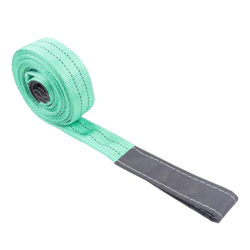 Poliesterowy pas do podnoszenia, pas do zawiesi, przemysłowy, do żurawi, płaski, wytrzymały, udźwig 4409 funtów, 13,12 stopy, 2 pętle, klamra, zielony