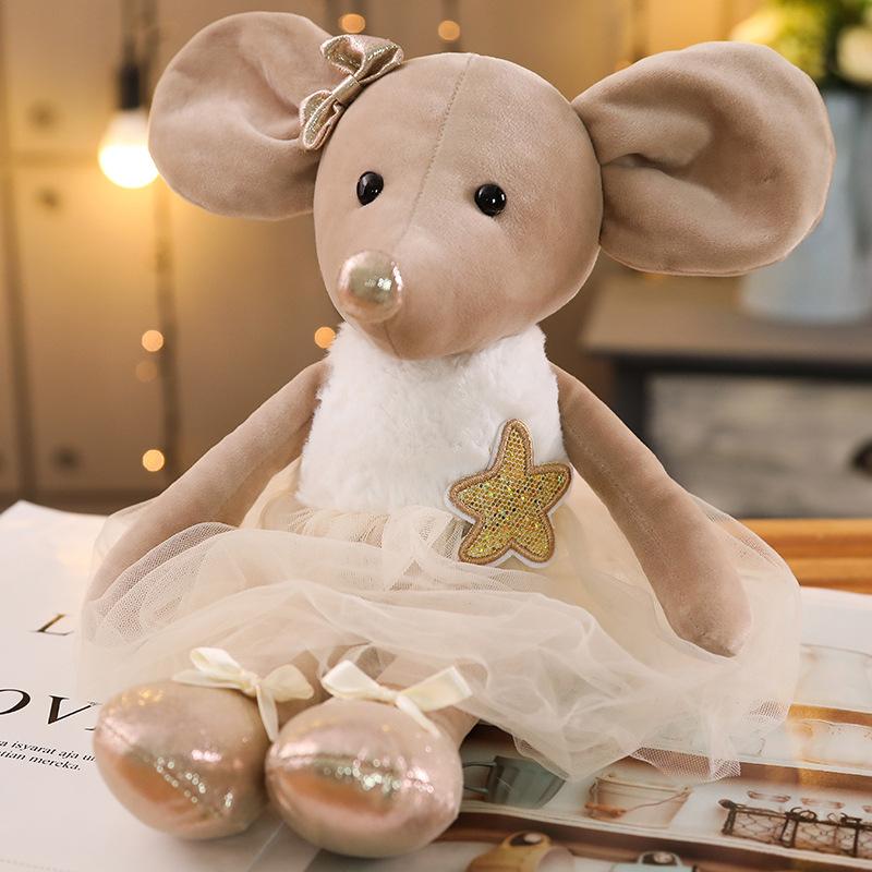 Kawaii Ballet Mouse Plush Toys Soft Stuffed Dressing Mouse Dolls Cartoon Animal Plush Pillow Birthday Gifts Toys For Girls