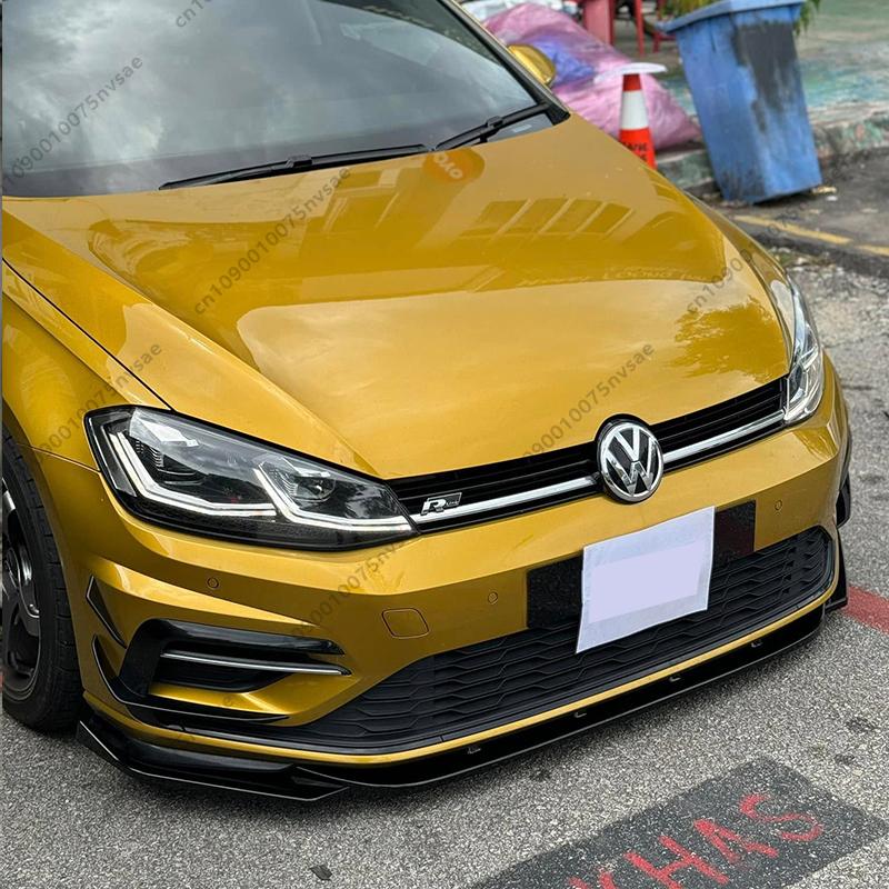 MAXTON Style Car Front Bumper Lip Chin Spoiler Splitter for VW Golf Mk7.5 R-Line&R 2017-2020 Front Bumper Cap Spoiler Bodykit