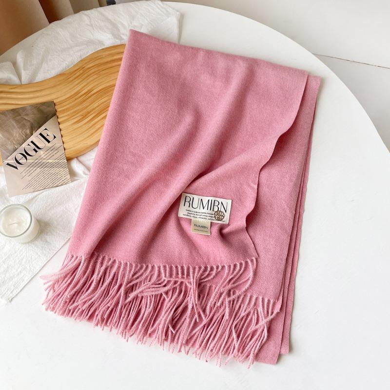 Solid color imitation cashmere scarf women's metal standard shawl women's high-grade relaxation camel-colored warm scarf