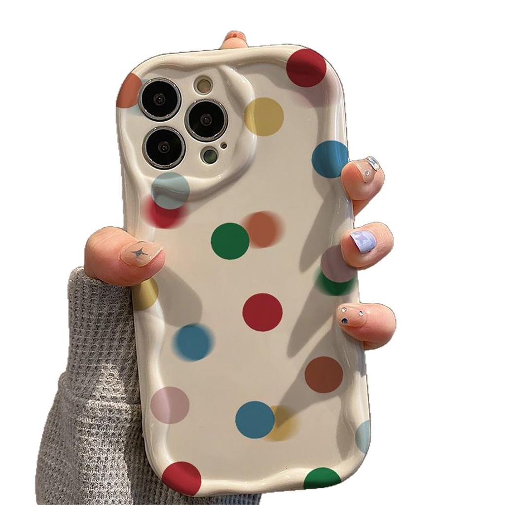 Color polka dots are suitable for Apple 17 mobile phone case iphone16 new pro cute 14 cartoon max female 13 card